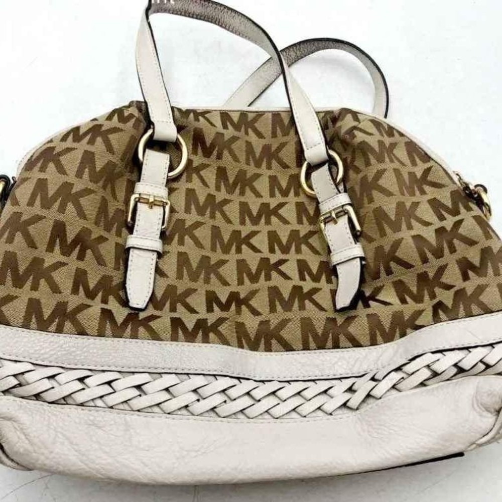 Michael Kors MK Designer Tan Brown Tote Purse Handbag
